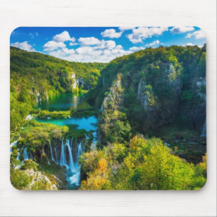 Elegant waterfall scenic, Croatia Mouse Mat