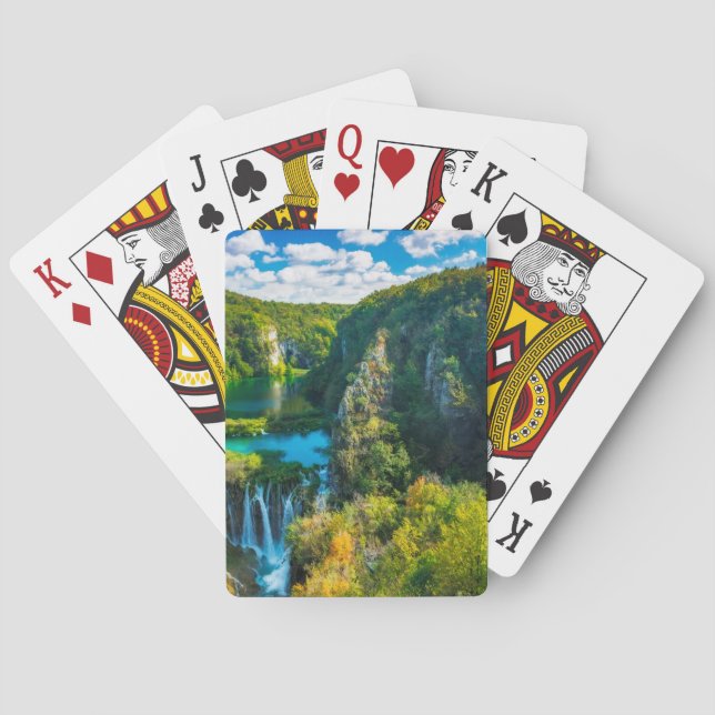 Elegant waterfall scenic, Croatia Playing Cards (Back)