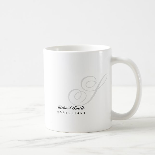 Elegant Watermark Monogram Coffee Mug (Right)