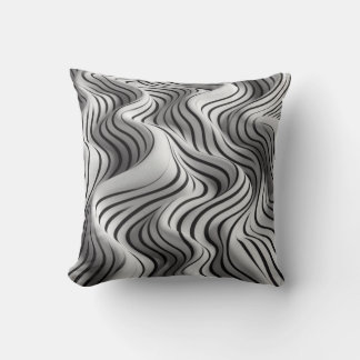 Elegant Waves Fabric Design 6 Cushion