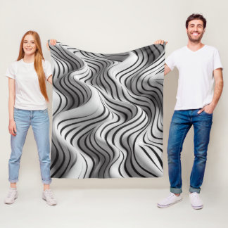 Elegant Waves Fabric Design 6 Fleece Blanket
