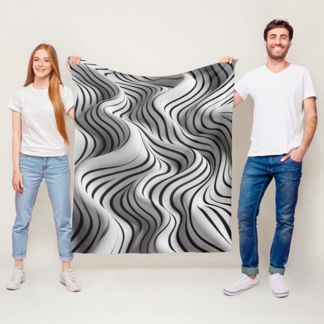 Elegant Waves Fabric Design 6 Fleece Blanket (In Situ)