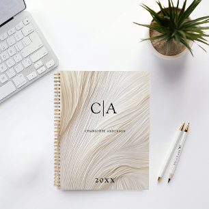 Elegant, waves, monogram invitation planner