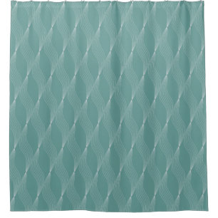 Elegant Waves Weave Pattern Green Background   Shower Curtain
