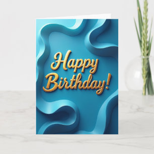 Elegant Wavy Birthday Card