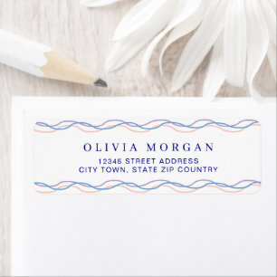 Elegant wavy border soft pastel tones Address