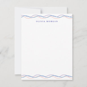 Elegant wavy border soft pastel tones Vertical Card