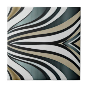 Elegant Wavy Pattern Colours Ceramic Tile