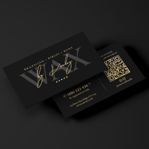 Elegant Wax Studio Waxing Specialist Black Business Card