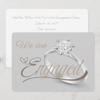 Elegant “We Are Engaged” Engagement Party Invitation