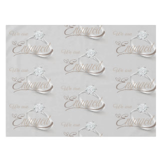 Elegant “We Are Engaged” Engagement Party Tablecloth