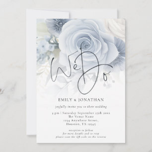 Elegant We Do Overlay QR Code Photo Wedding Invitation