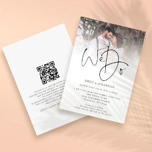 Elegant We Do QR Code Photo Wedding Invitation