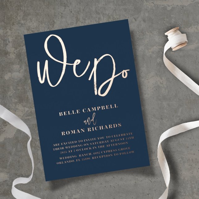 Elegant We Do Rose Gold & Blue Wedding (Creator Uploaded)