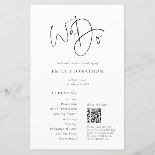 Elegant We Do Share Photos Qr Code Wedding Program
