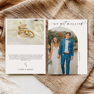 Elegant We Got Married Wedding Accouncement Card
