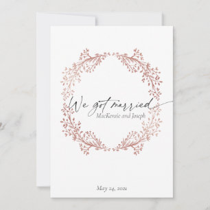 Elegant We Got Married Wedding Announcement Pink