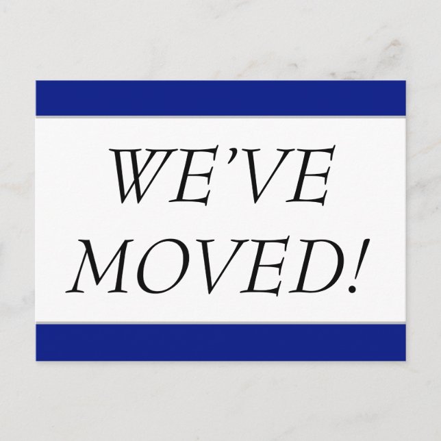 Elegant "WE’VE MOVED!" Change-of-Address Postcard (Front)