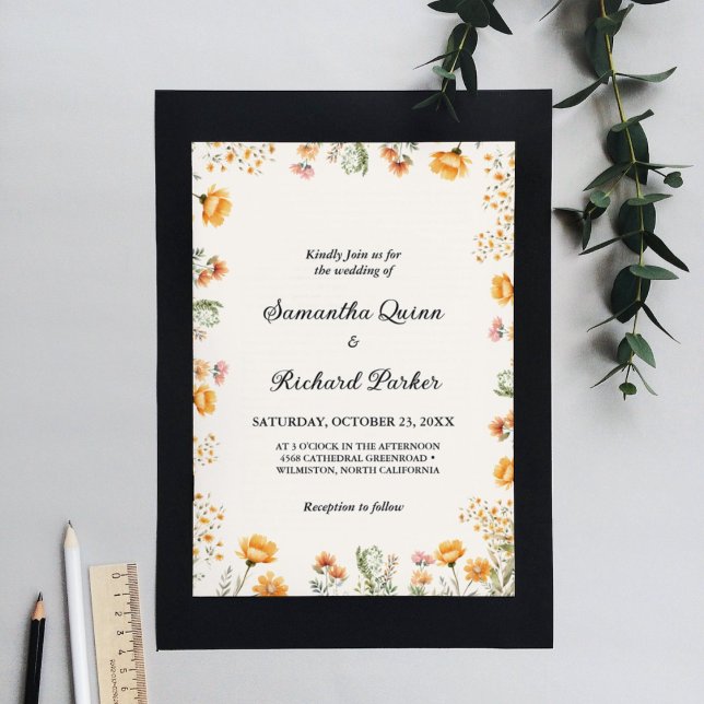 Elegant Weadow Wildflower Spring Summer Wedding Invitation (Creator Uploaded)