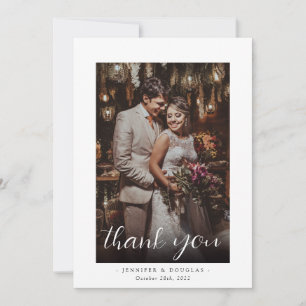 Elegant Wedding 3 Photo Thank You Card