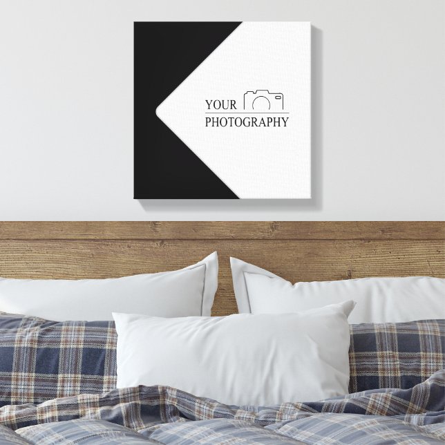Elegant Wedding Add Personalised Photography Canvas Print (Insitu(Bedroom))