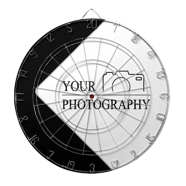 Elegant Wedding Add Personalised Photography Dartboard (Front)
