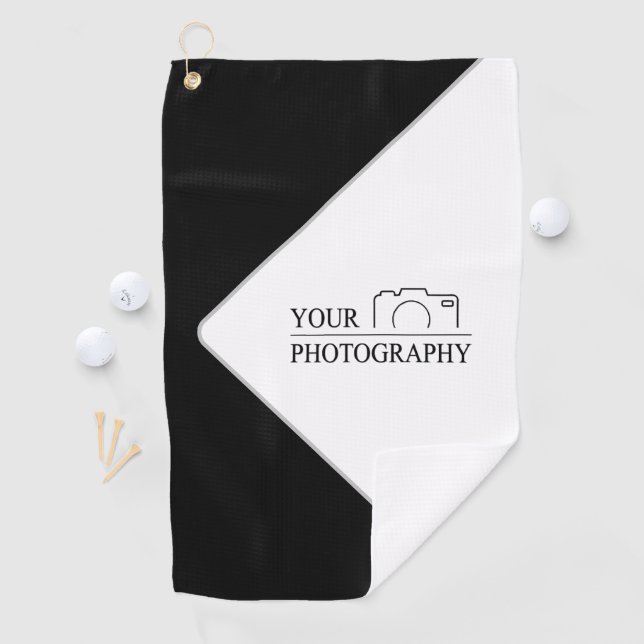 Elegant Wedding Add Personalised Photography Golf Towel (InSitu)