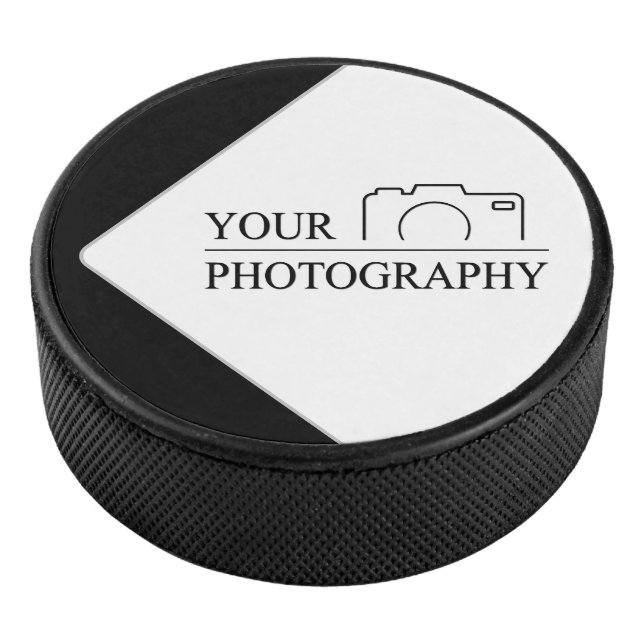 Elegant Wedding Add Personalised Photography Hockey Puck (3/4)