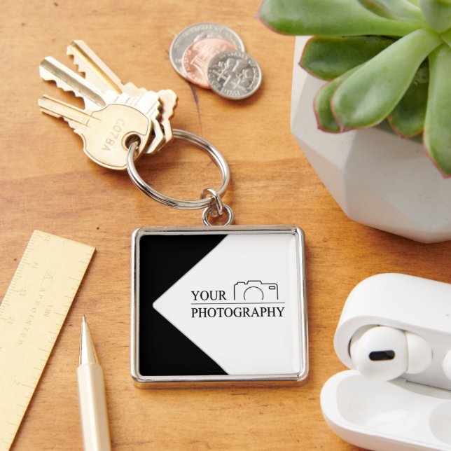 Elegant Wedding Add Personalised Photography Key Ring (Desk)