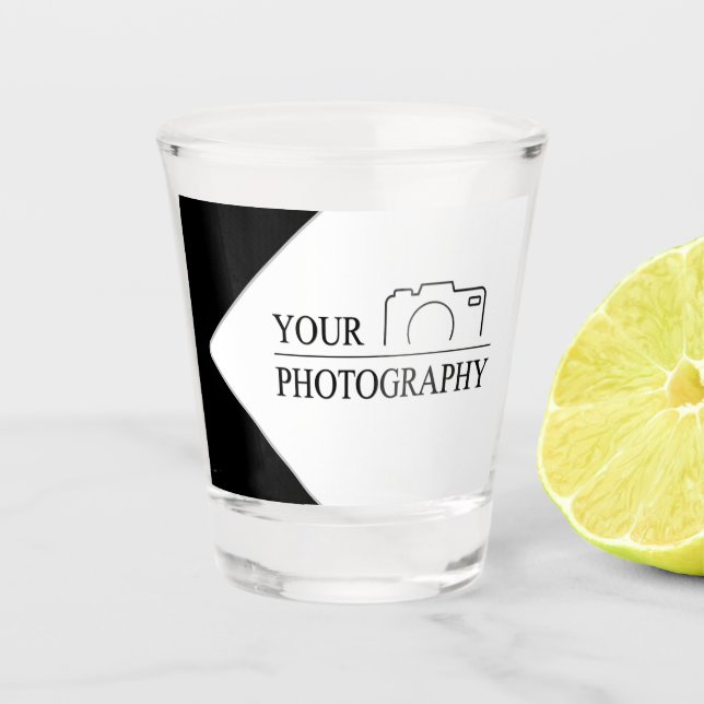 Elegant Wedding Add Personalised Photography Shot Glass (Front)