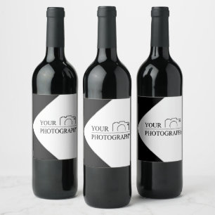 Elegant Wedding Add Personalised Photography Wine Label