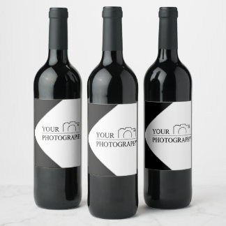 Elegant Wedding Add Personalised Photography Wine Label