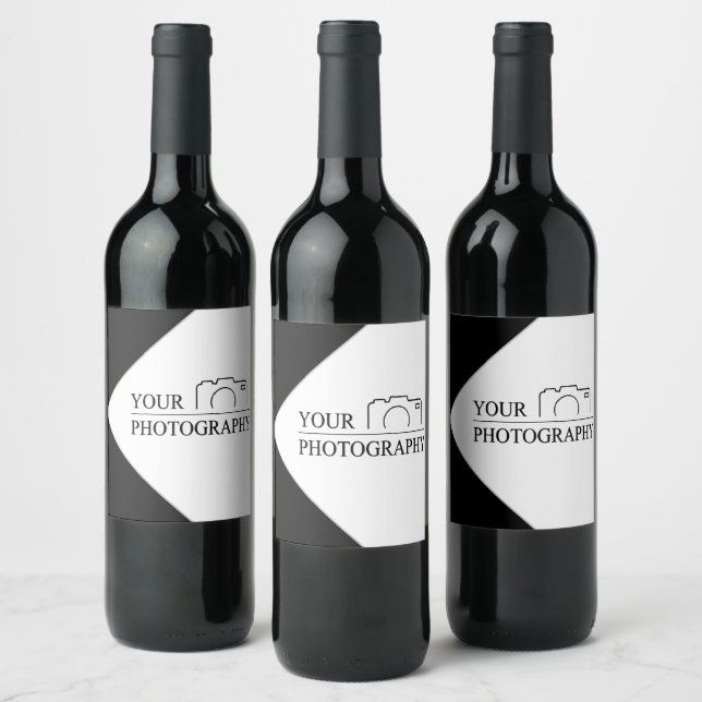 Elegant Wedding Add Personalised Photography Wine Label (Bottles)