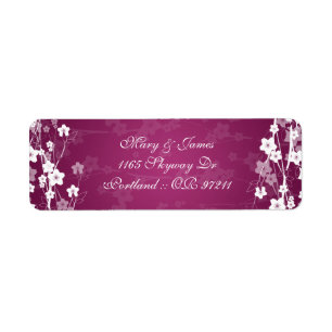 Elegant Wedding Address Cherry Blossom Plum