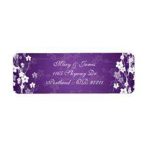 Elegant Wedding Address Cherry Blossom Purple