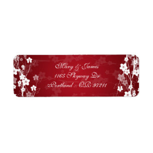 Elegant Wedding Address Cherry Blossom Red