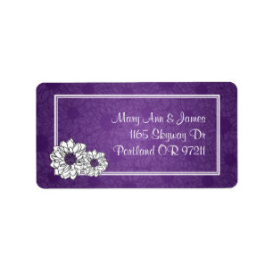 Elegant Wedding Address Dahlia Floral Purple Label