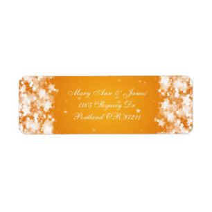 Elegant Wedding Address Dazzling Stars Orange