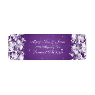 Elegant Wedding Address Dazzling Stars Purple
