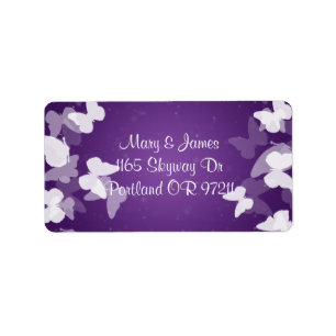 Elegant Wedding Address Elusive Butterflies Purple Label