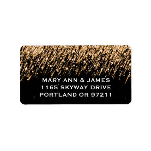 Elegant Wedding Address Falling Stars Gold Label