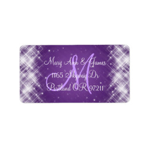 Elegant Wedding Address Glamourous Sparks Purple Label