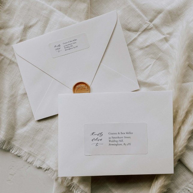 Elegant Wedding Address Label with Calligraphy (Creator Uploaded)