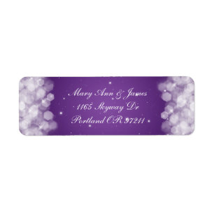 Elegant Wedding Address Party Sparkle Purple