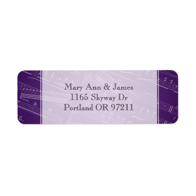 Elegant Wedding Address Sheet Music Purple (Front)