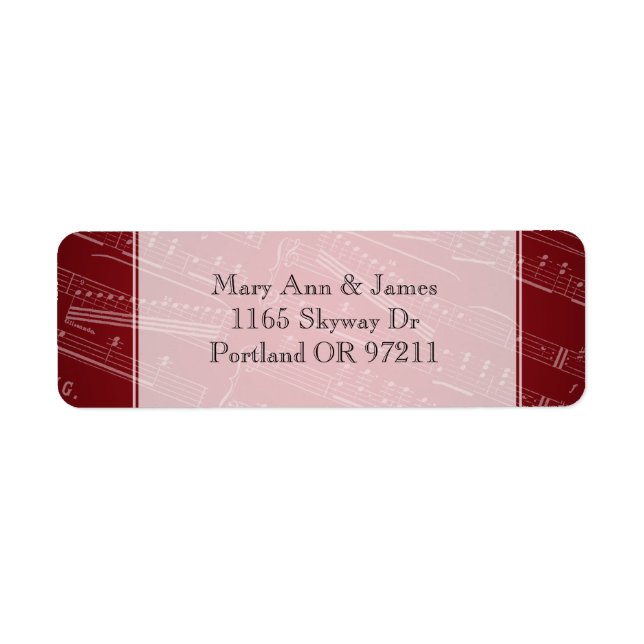 Elegant Wedding Address Sheet Music Red (Front)