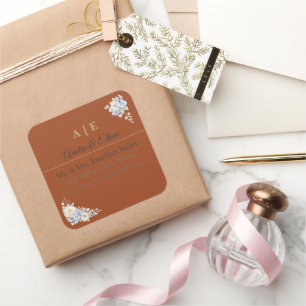 Elegant Wedding Address Stickers Luxury Floral