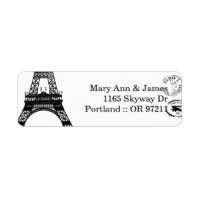 Elegant Wedding Address Vintage Paris Postcard