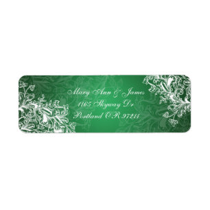 Elegant Wedding Address Vintage Swirls Green