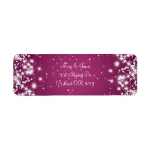 Elegant Wedding Address Winter Sparkle Pink